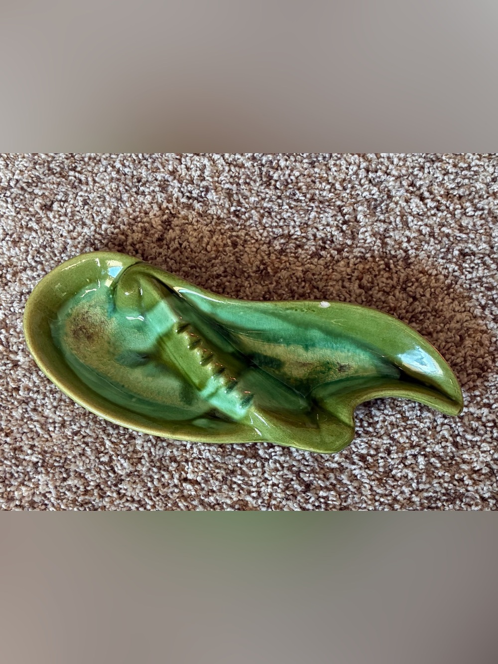 Vintage Mid Century Marcia Of California Pottery #700 Green Avocado Ashtray READ